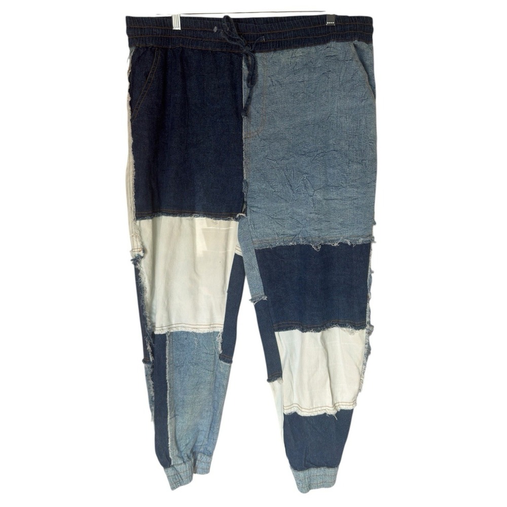 Thrill Jeans Patchwork Jogger Pants Womens 2X‎ Jeans Distressed Denim Y2K